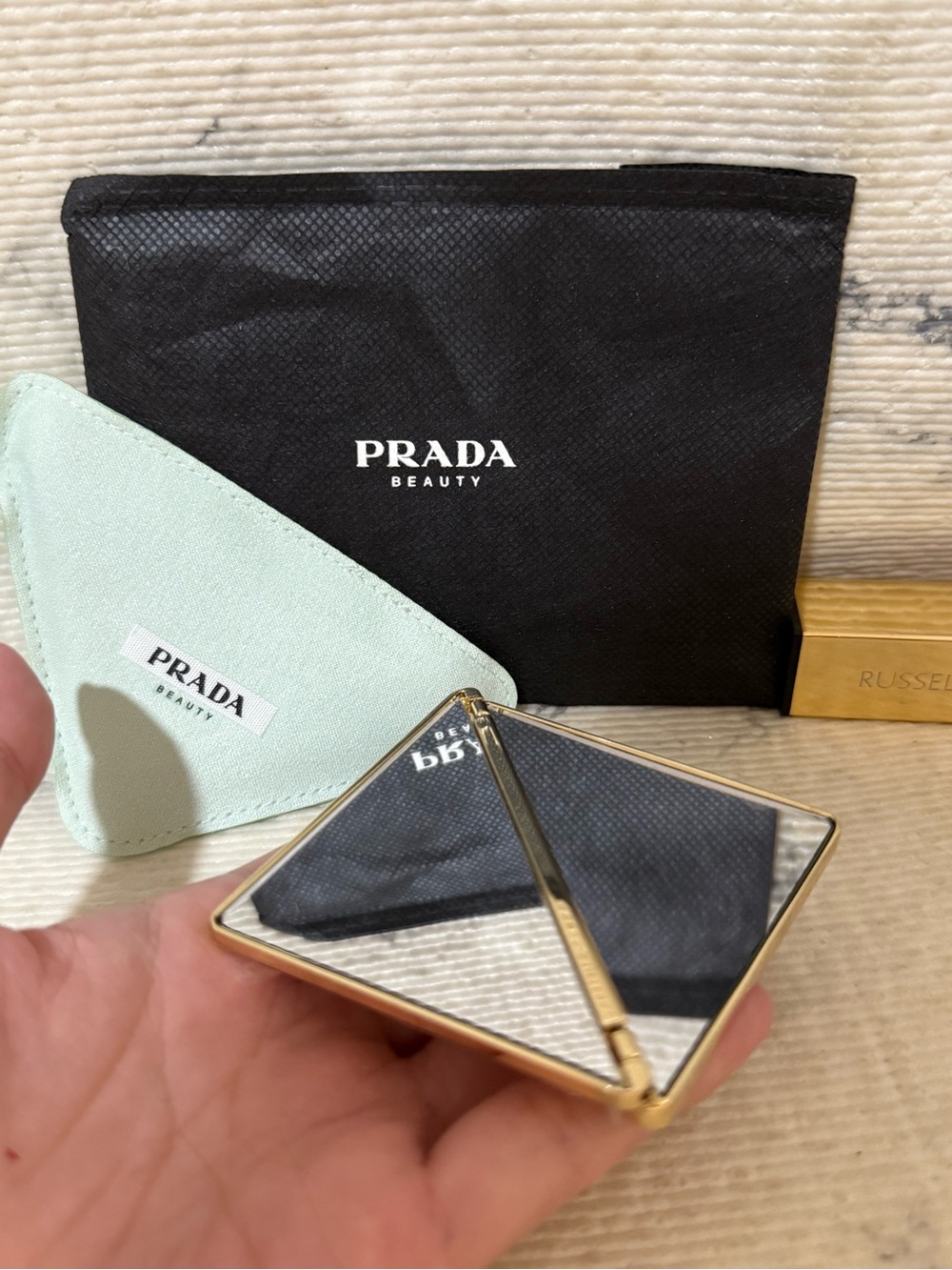 Prada Beauty Triangle Shaped Double-sided Compact Mirror - Picture 5 of 9